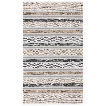 Safavieh 5 ft. 5 in. x 7 ft. 7 in. Augustine 400 Contemporary Rectangle Power Loomed Area Rug Ivory & Taupe AGT466A-5